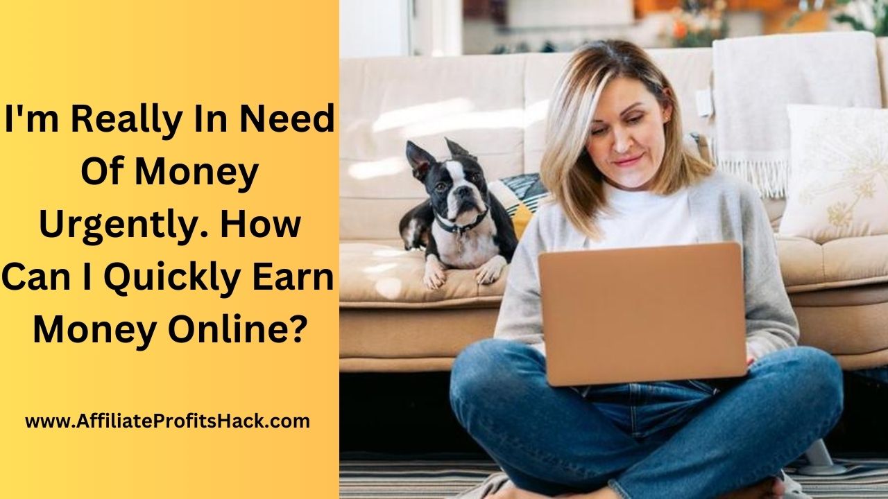 I'm Really In Need Of Money Urgently. How Can I Quickly Earn Money Online?